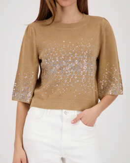 Monari Pullover korte mouw 410274 Kaki - 42