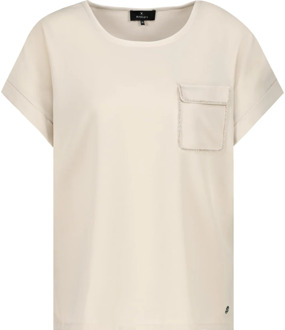 Monari shirt Blouseshirt met sierlijke zak 408797/115 Monari , Beige , Dames - 2Xl,3Xl