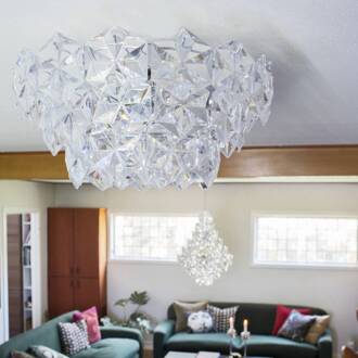 Monarque plafondlamp transparant, chroom