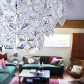 Monarque plafondlamp transparant, chroom