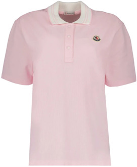 Moncler Boxy Fit Polo Shirt Moncler , Pink , Heren - L,S