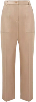 Moncler Casual broek met elastische tailleband Moncler , Brown , Dames - S,Xs