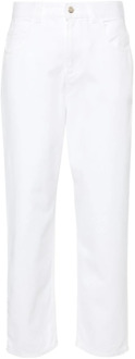 Moncler Cropped Trousers Moncler , White , Dames - S,Xs