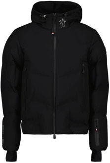 Moncler Gewatteerde jas met capuchon en logo Moncler , Black , Heren - 2Xl,M