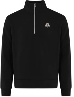 Moncler Heren Half-Zip Sweatshirt Zwart Moncler , Black , Heren - XL