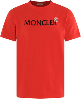 Moncler Heren T-Shirt Rood Moncler , Red , Heren - 2Xl,L,M