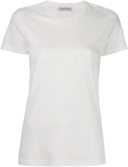 Moncler Katoenen T-Shirt, Model: 80C732V8058 Moncler , White , Dames - Xl,L,M,Xs