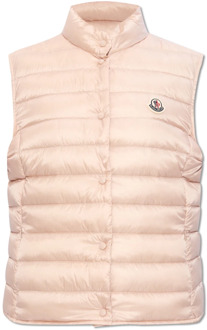 Moncler ‘Liane’ vest met logo Moncler , Pink , Dames - 2Xl,Xl,L,M,S,Xs