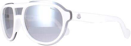 Moncler ML0055 24C witte rookspiegel zonnebril