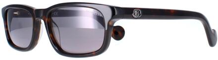 Moncler ML0116 52C donker havana rookspiegel zonnebril - maat Bruin
