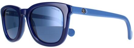 Moncler ML0118 92X glanzend koningsblauw blauwe spiegelzonnebril