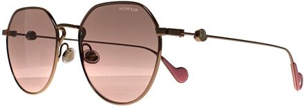 Moncler ML0156-K 28U glanzend roségoud roze bruin zonnebril