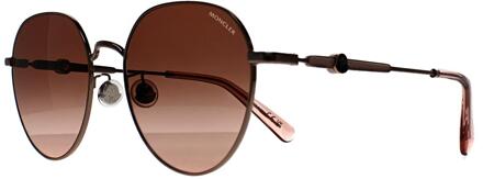 Moncler ML0236-K 34F glanzend licht bronsbruin gradiënt zonnebril