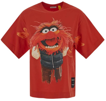 Moncler Muppets Shirt, Stijlvol en Leuk Moncler , Red , Dames