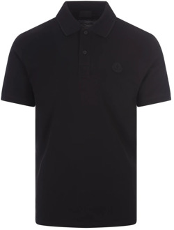 Moncler Polo Shirt Moncler , Black , Heren - 2XL