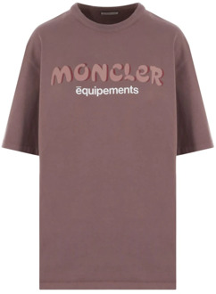 Moncler Prune Jersey T-shirt Salehe Bembury Samenwerking Moncler , Brown , Dames - S,Xs