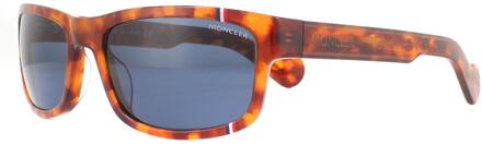 Moncler rechthoek heren Havana blauwe zonnebril Bruin - One Size