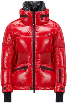 Moncler Rode jassen met afneembare capuchon en waterafstotende zakken Moncler , Red , Dames - XS