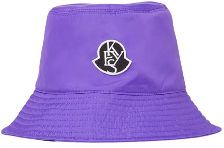 Moncler Stijlvolle Logo Patch Bucket Hat Moncler , Purple , Dames - L,M,S