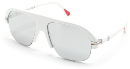 Moncler Stijlvolle zonnebril voor dagelijks gebruik Moncler , White , Unisex - 57 MM