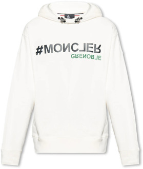 Moncler Sweatshirt met logo Moncler , Beige , Heren - 2Xl,Xl,L,M