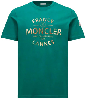 Moncler T-Shirts Moncler , Green , Heren - Xl,M