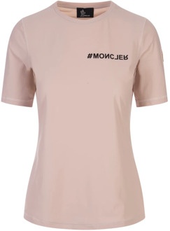 Moncler T-Shirts Moncler , Pink , Dames - S,Xs