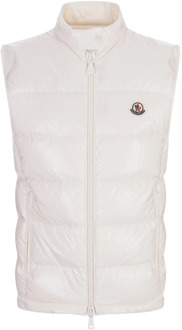 Moncler Tijdloze Witte Gewatteerde Vest voor Vrouwen Moncler , White , Dames - M,S,Xs