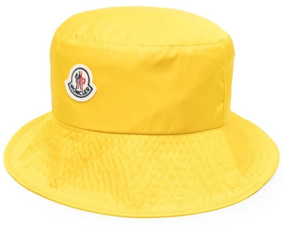 Moncler Waterdichte Logo Bucket Hat Moncler , Yellow , Heren - L,M