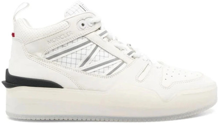 Moncler Witte Leren Sneakers met Geperforeerd Detail Moncler , White , Dames - 36 Eu,39 Eu,40 Eu,38 EU