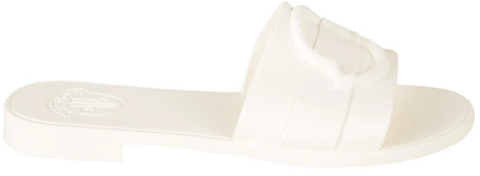 Moncler Witte Slide Sandalen Schoenen Moncler , White , Dames - 40 Eu,36 Eu,37 Eu,39 EU