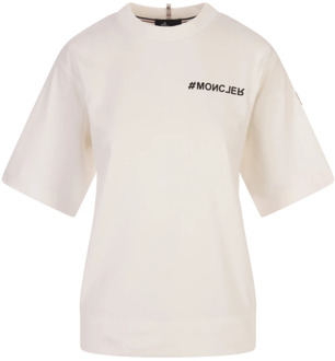 Moncler Witte T-shirt en Polo Collectie Moncler , White , Dames - M,S,Xs