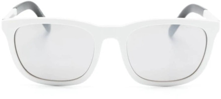 Moncler Witte zonnebril met originele accessoires Moncler , White , Unisex - 57 MM