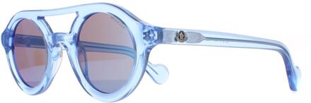 Moncler zonnebril ml0014 84L glanzend lichtblauw blauw