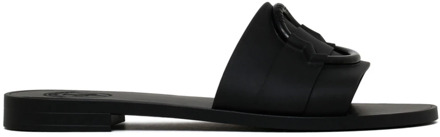 Moncler Zwarte Mon Slides met 3D Logo Moncler , Black , Dames - 39 Eu,36 Eu,38 Eu,40 Eu,37 EU
