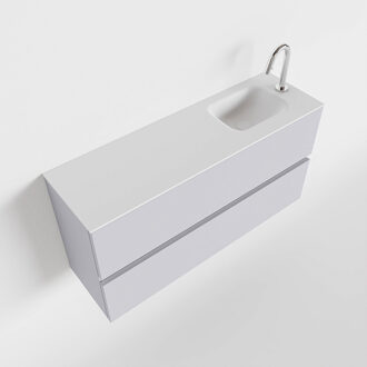 Mondiaz ADA 100cm toiletmeubel cale. LEX wastafel talc rechts 1 kraangat