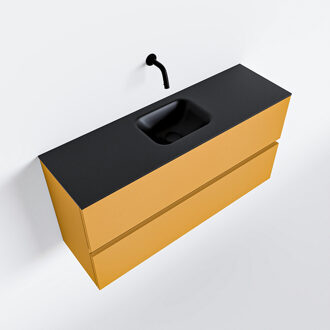 Mondiaz ADA 100cm toiletmeubel ocher. LEX wastafel urban midden zonder kraangat