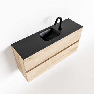 Mondiaz ADA 100cm toiletmeubel washed oak. LEX wastafel urban midden 1 kraangat