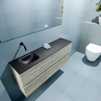 Mondiaz ADA 120cm toiletmeubel light brown grey. LEX wastafel urban links zonder kraangat