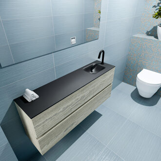 Mondiaz ADA 120cm toiletmeubel light brown grey. LEX wastafel urban rechts 1 kraangat