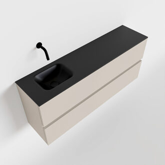 Mondiaz ADA 120cm toiletmeubel linen. LEX wastafel urban links zonder kraangat