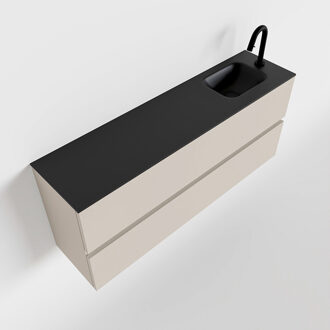 Mondiaz ADA 120cm toiletmeubel linen. LEX wastafel urban rechts 1 kraangat