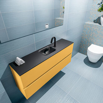 Mondiaz ADA 120cm toiletmeubel ocher. LEX wastafel urban midden 1 kraangat