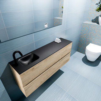 Mondiaz ADA 120cm toiletmeubel washed oak. LEX wastafel urban links 1 kraangat