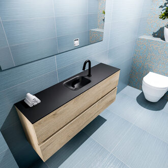 Mondiaz ADA 120cm toiletmeubel washed oak. LEX wastafel urban midden 1 kraangat