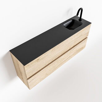 Mondiaz ADA 120cm toiletmeubel washed oak. LEX wastafel urban rechts 1 kraangat