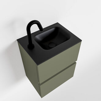 Mondiaz ADA 40cm toiletmeubel army. LEX wastafel urban links 1 kraangat