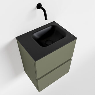 Mondiaz ADA 40cm toiletmeubel army. LEX wastafel urban links zonder kraangat