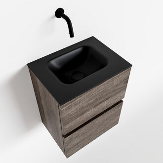 Mondiaz ADA 40cm toiletmeubel dark brown. LEX wastafel urban midden zonder kraangat