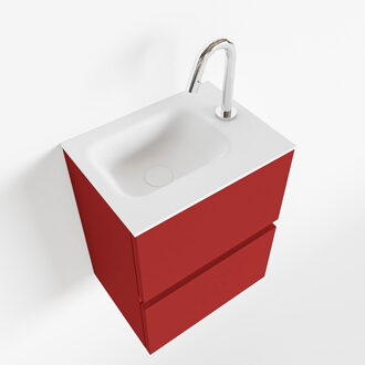 Mondiaz ADA 40cm toiletmeubel fire. LEX wastafel talc rechts 1 kraangat